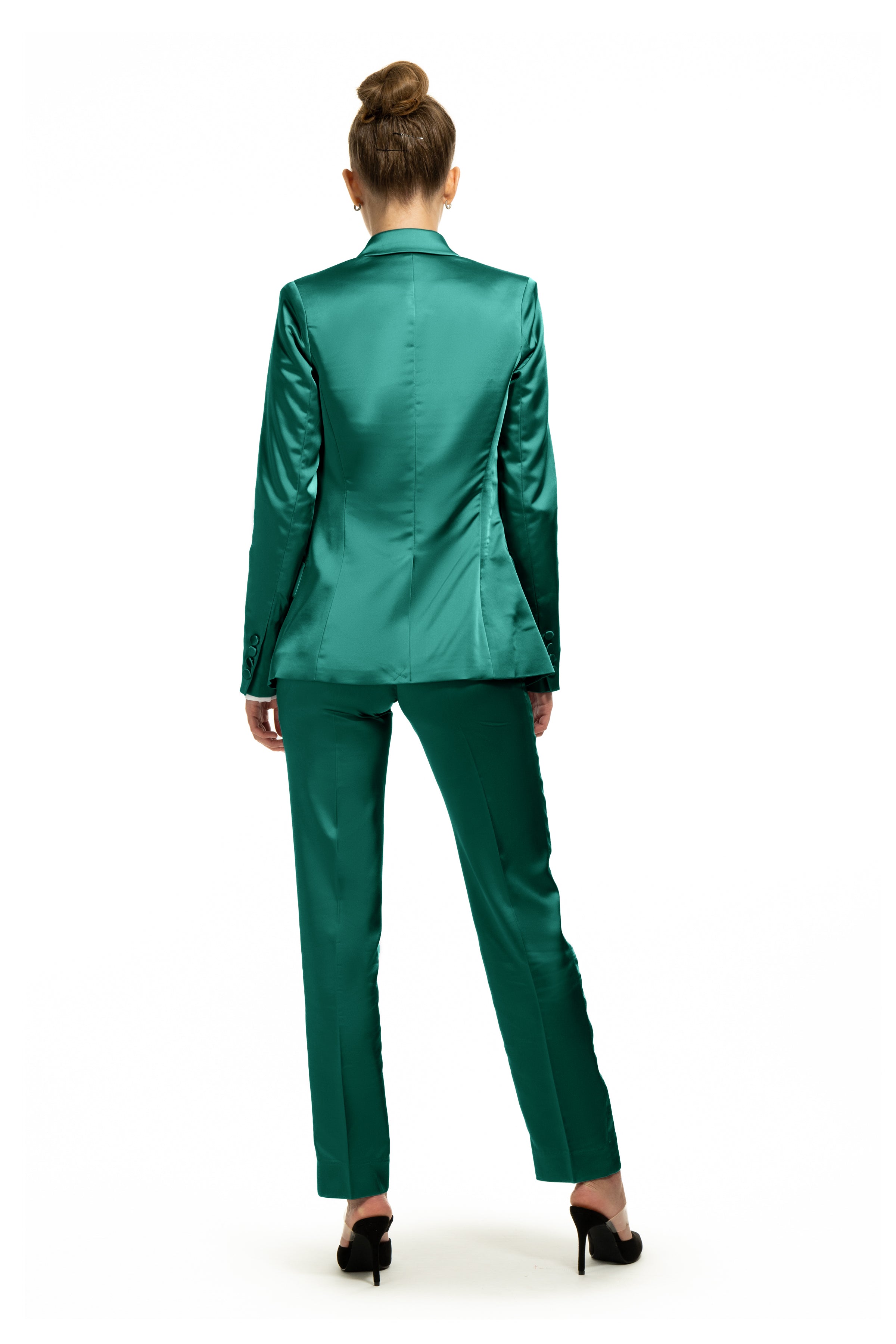 Satin green outlet jacket