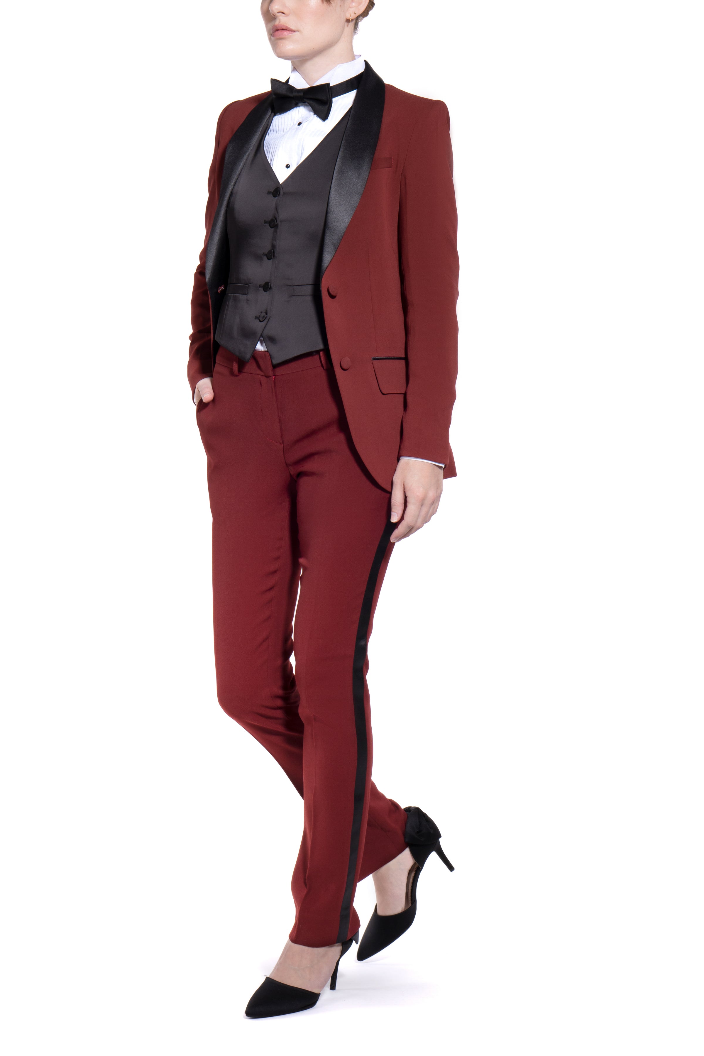 Premium Shawl Lapel Burgundy Tuxedo  SuitShop
