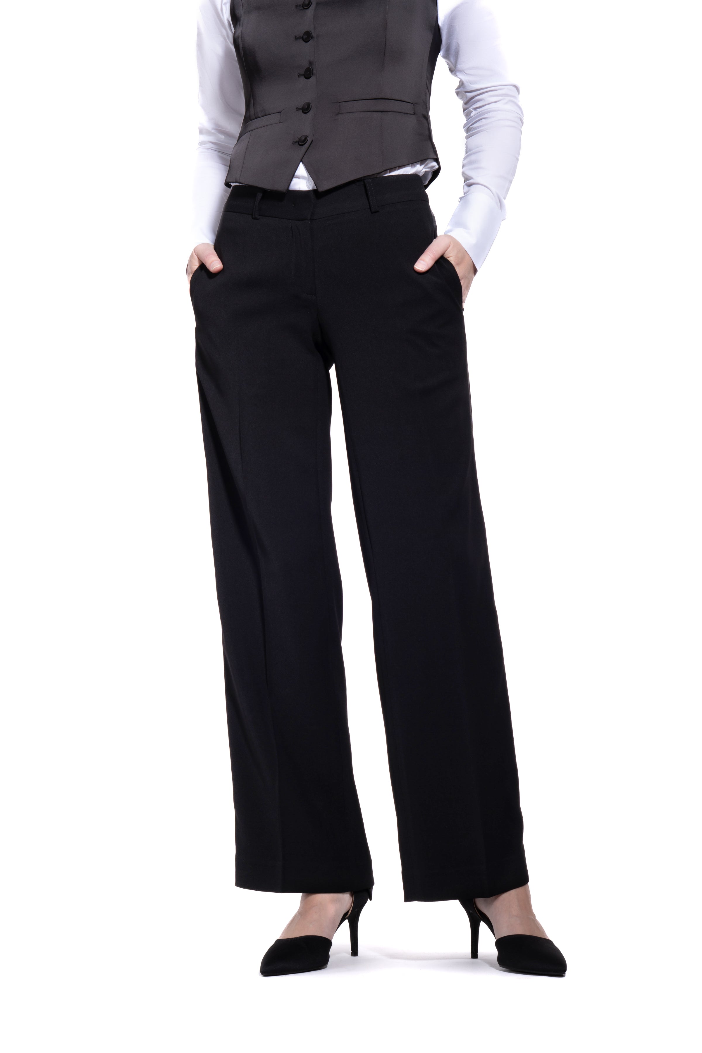 Neil Allyn Women's Pleated Front Tuxedo Trouser 3036PL-2 Black at Amazon  Women's Clothing store