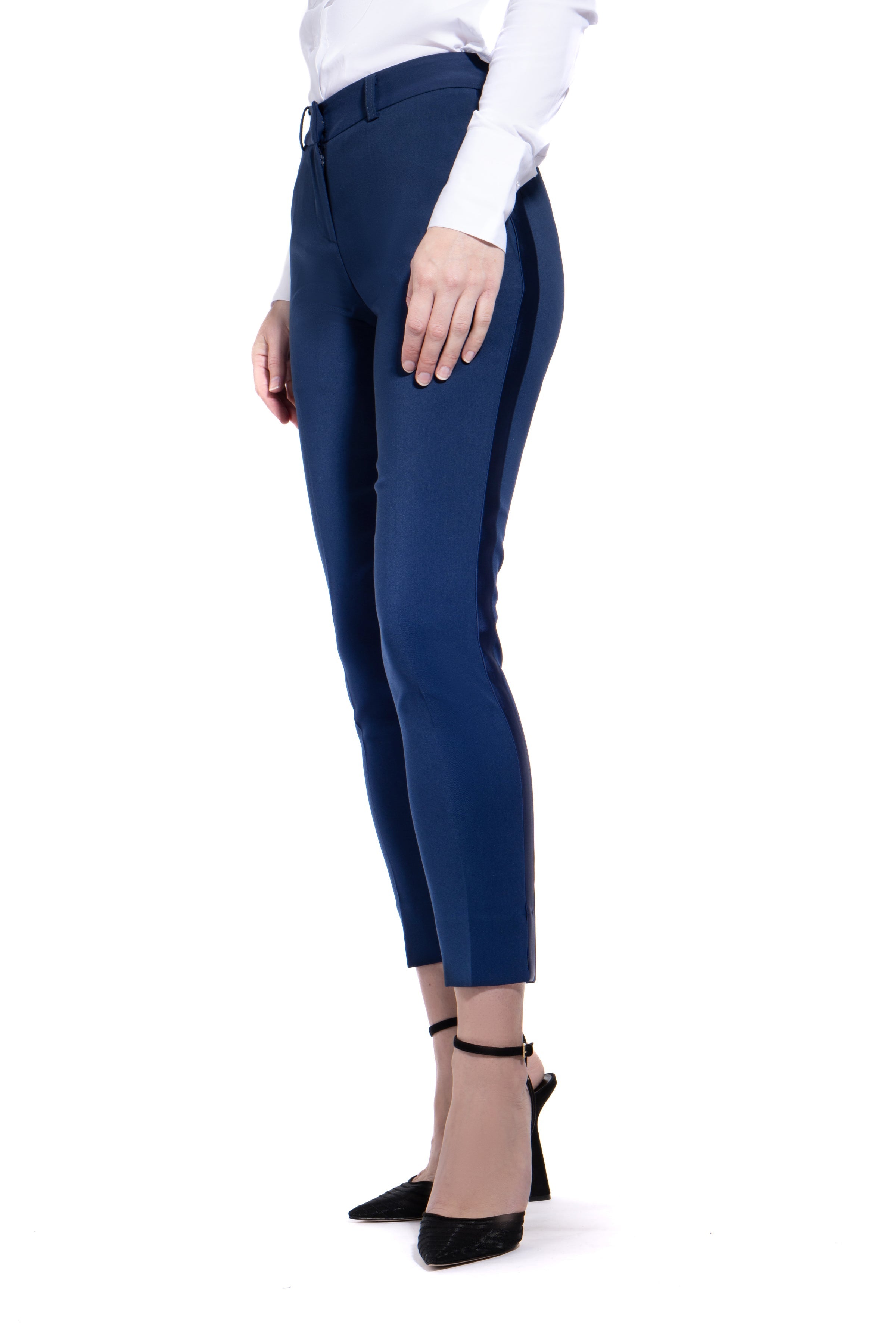 Midnight Blue Tuxedo Pants  Slim Fit with Flat Front Suitsformecom