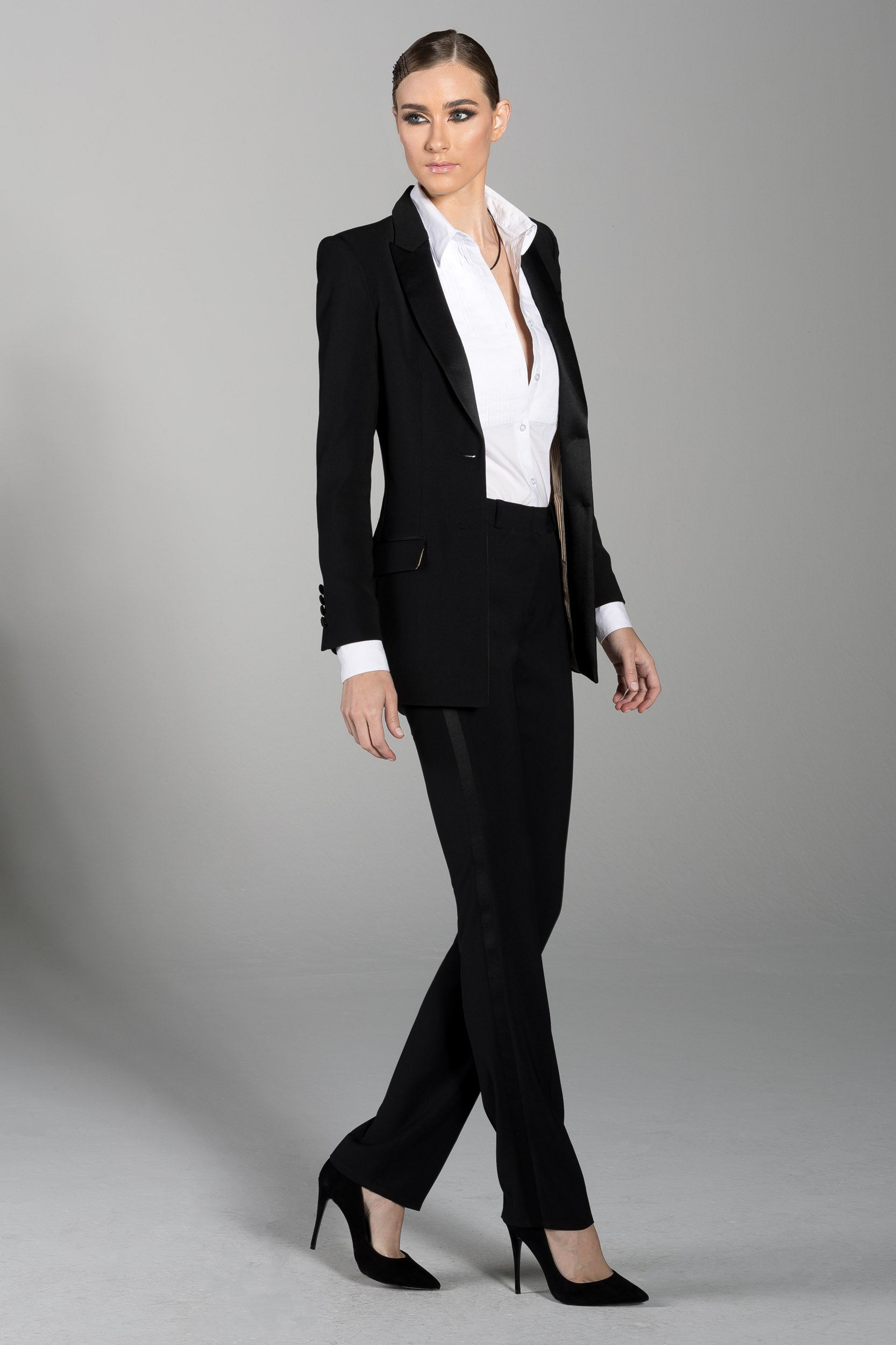 The Miss Noir | Women's Black Oversized Blazer Suit Jacket – PWR WMN