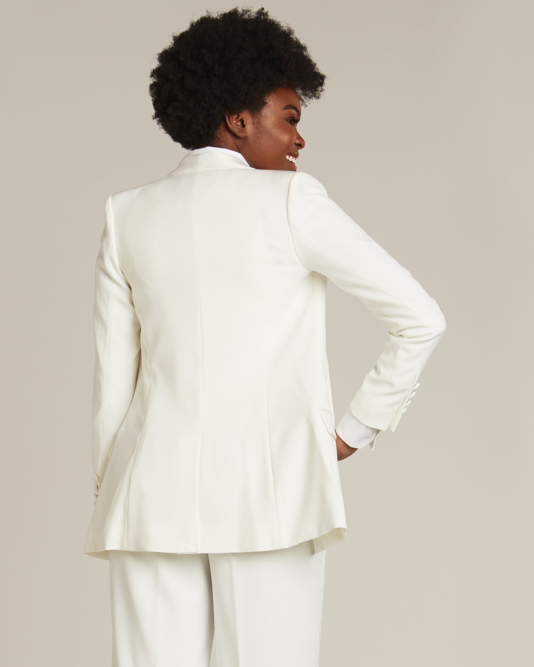 Womens long white clearance blazer