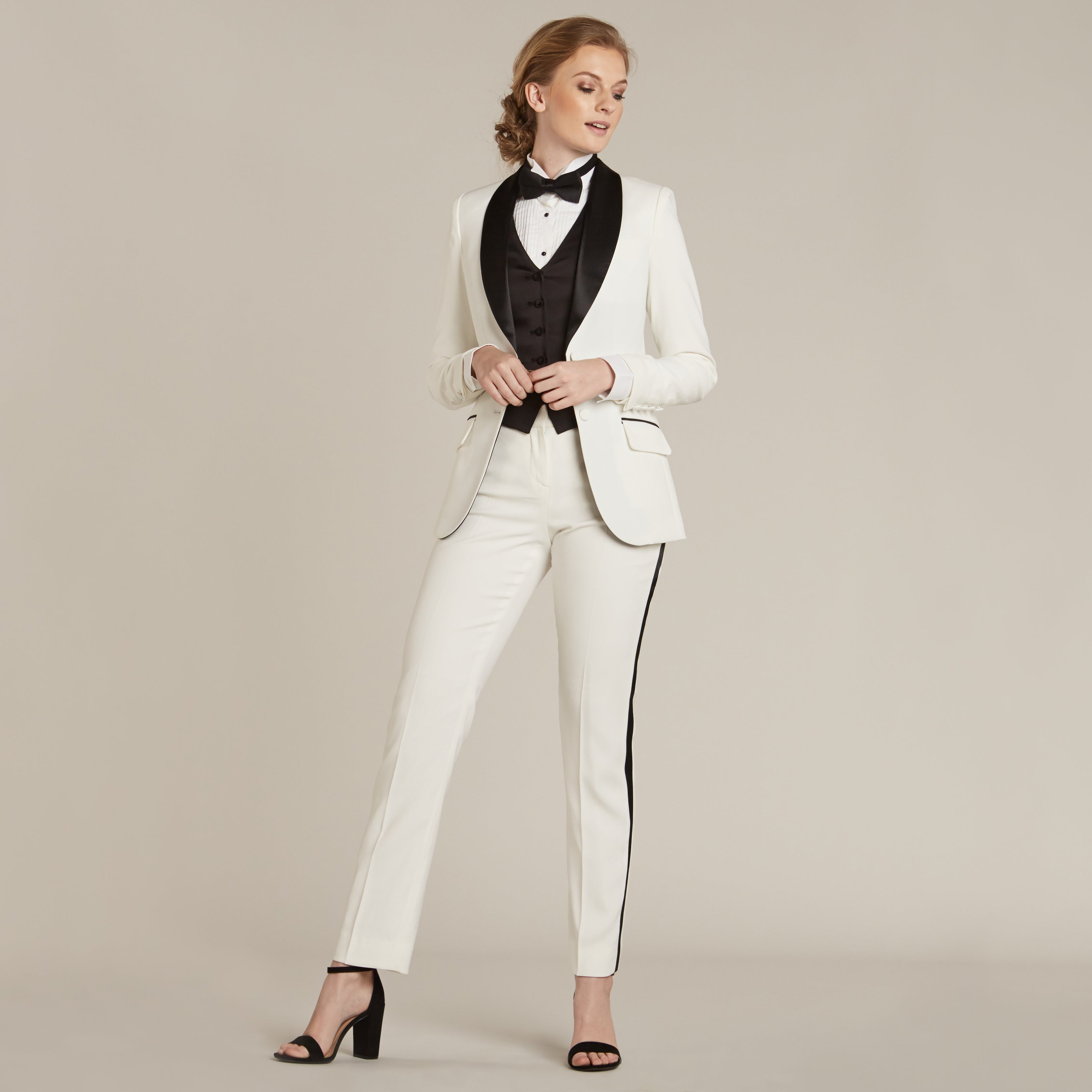 Black and white suit jacket womens sale