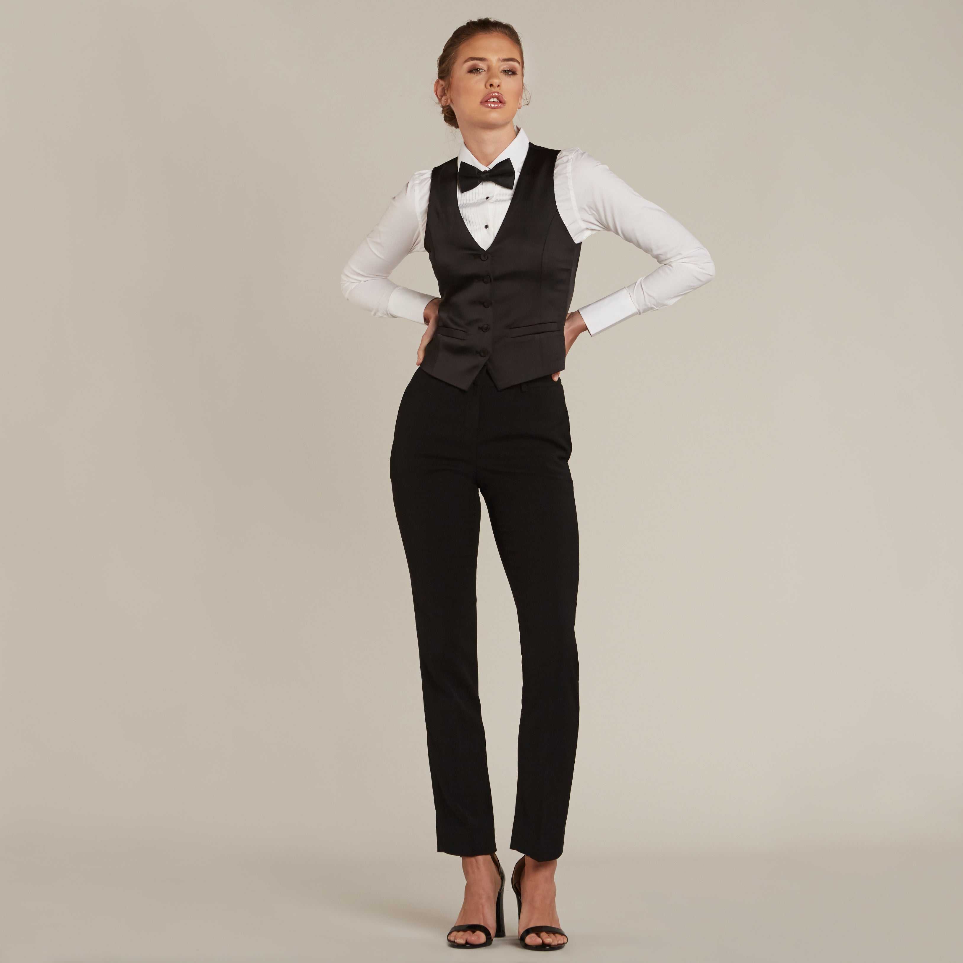 Women s Black Tuxedo Vest Shop Tuxedo For Prom Girl Online