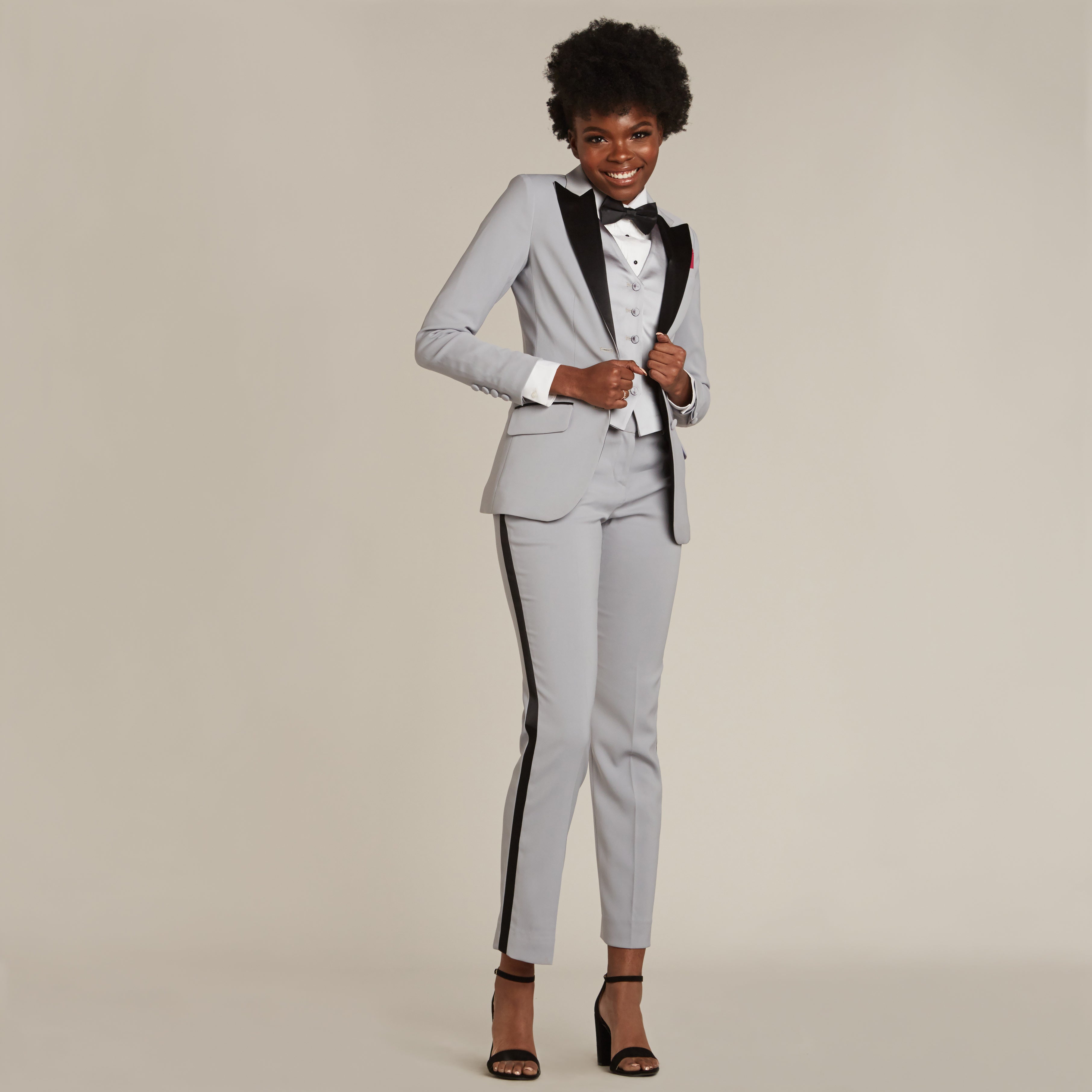 Women's Silver Gray Tuxedo Vest – LITTLE BLACK TUX