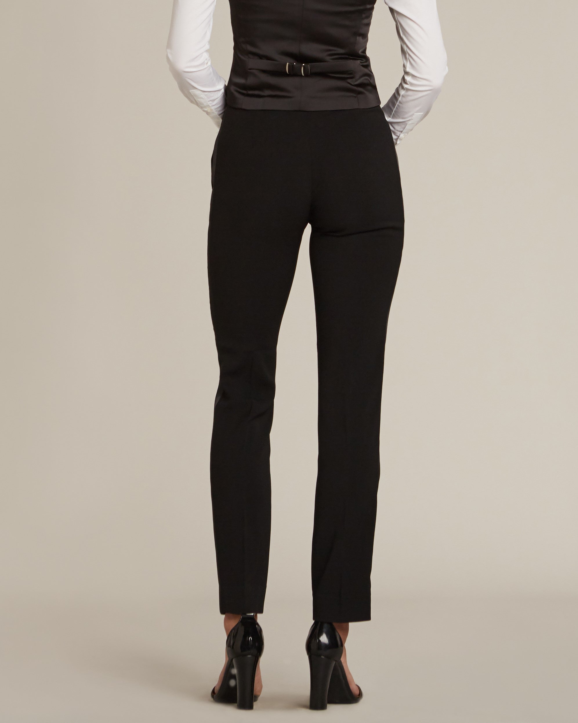 New Era Factory Outlet iInc Men's Black Tuxedo Pants with Satin Stripe  (36L) at Amazon Men's Clothing store