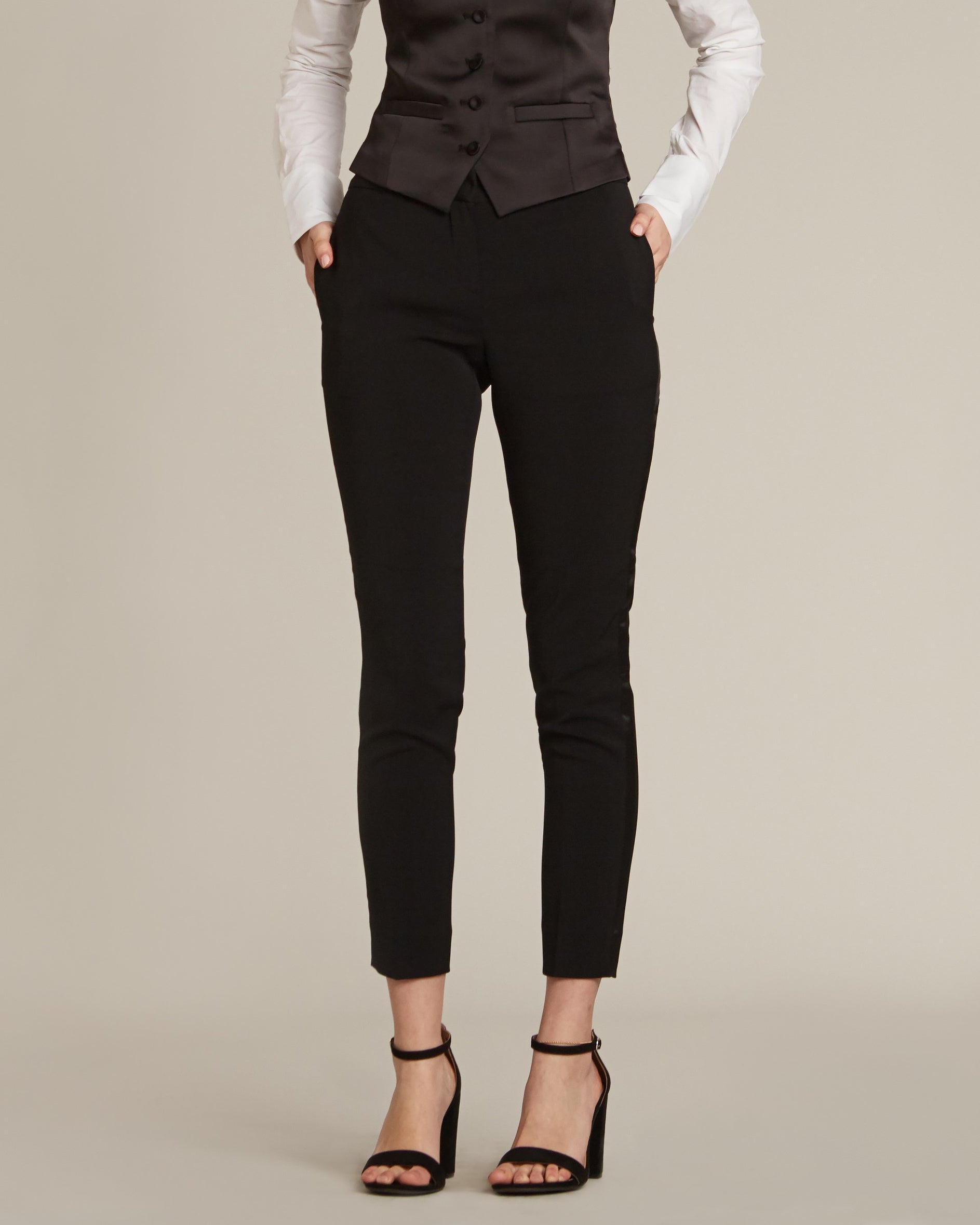 Women's Black Tuxedo Pants by SuitShop